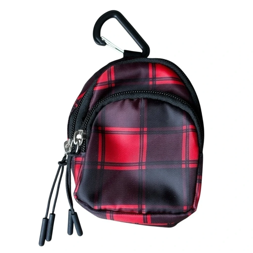 Wonder Nation Micro Backpack Clip-On Pouch Plaid